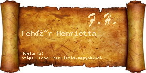 Fehér Henrietta névjegykártya