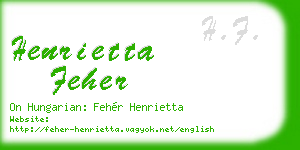 henrietta feher business card