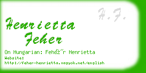 henrietta feher business card